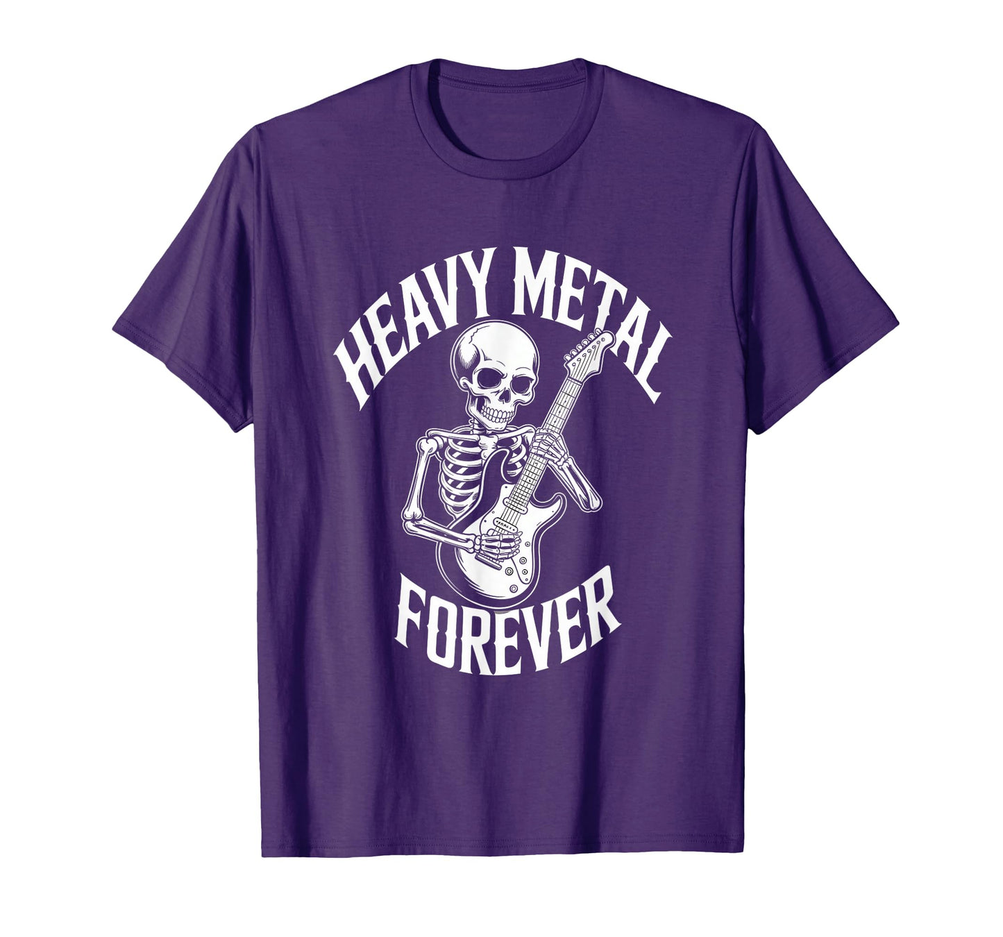 Halloween Heavy Forever Skeleton Guitar Rock T-Shirt