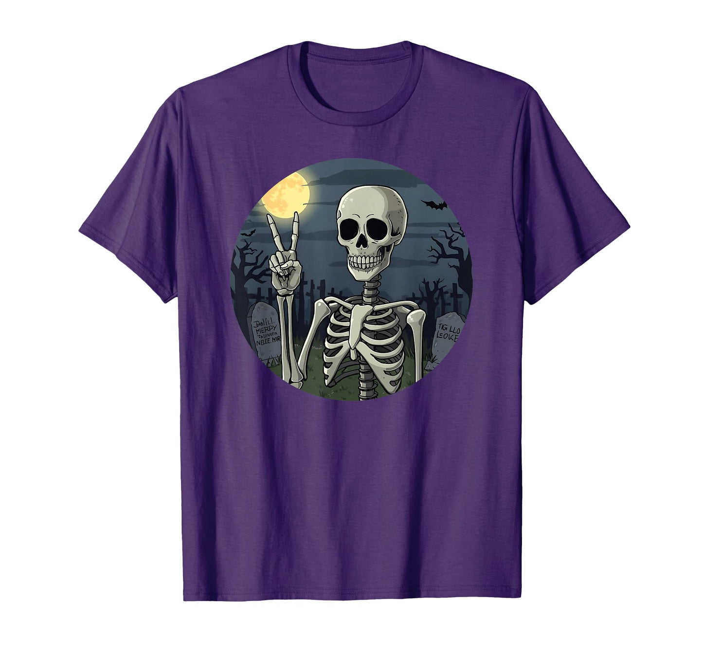 Skeleton Hand Peace Sign, Halloween Skeleton Peace Hands T-Shirt