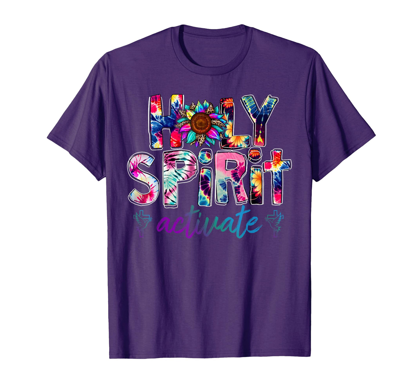 Holy Spirit Activate Leopard Christians Jesus Love Tie Dye T-Shirt