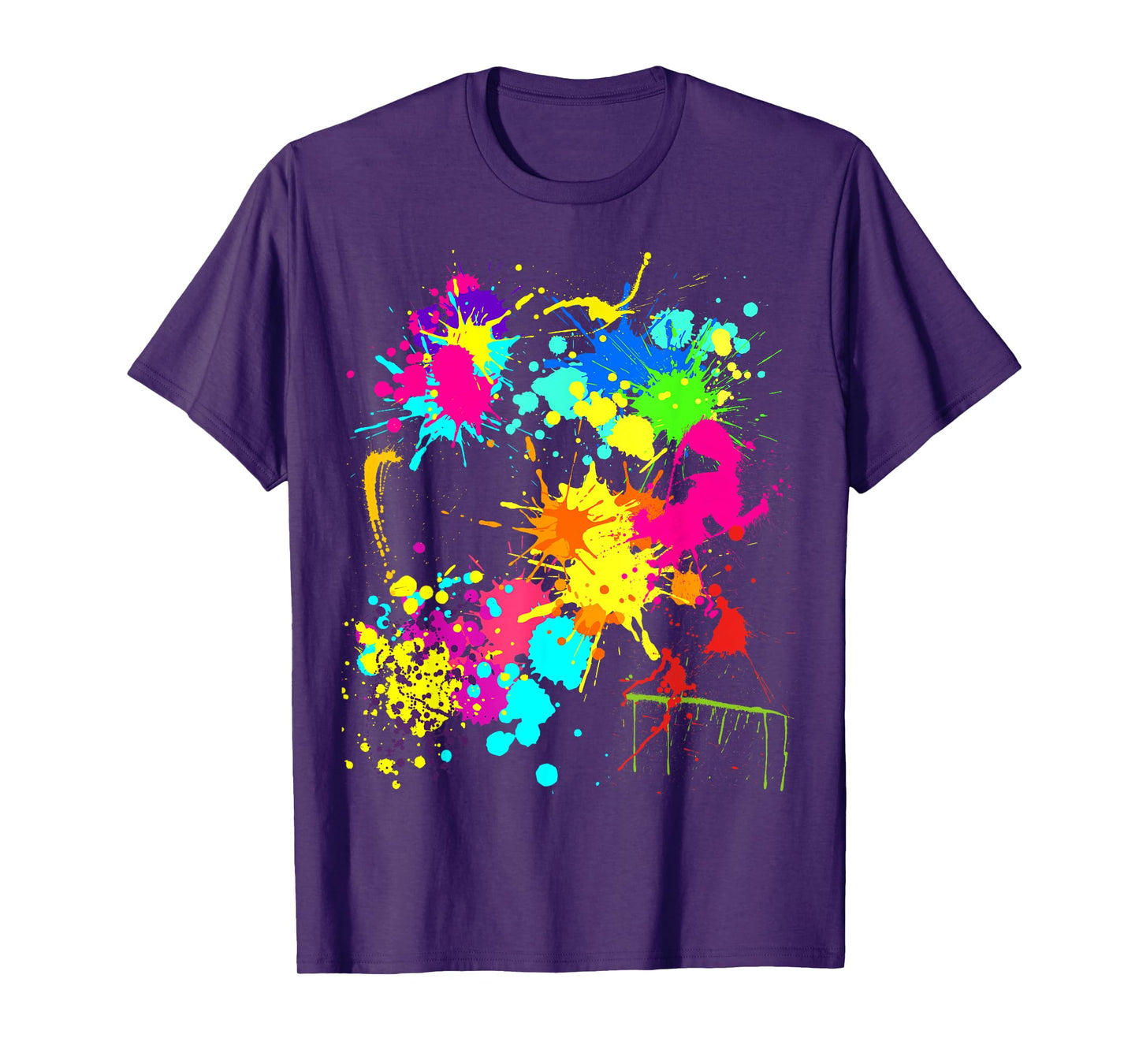 Color Splatter Colorful Paint Party Funny Team T-Shirt