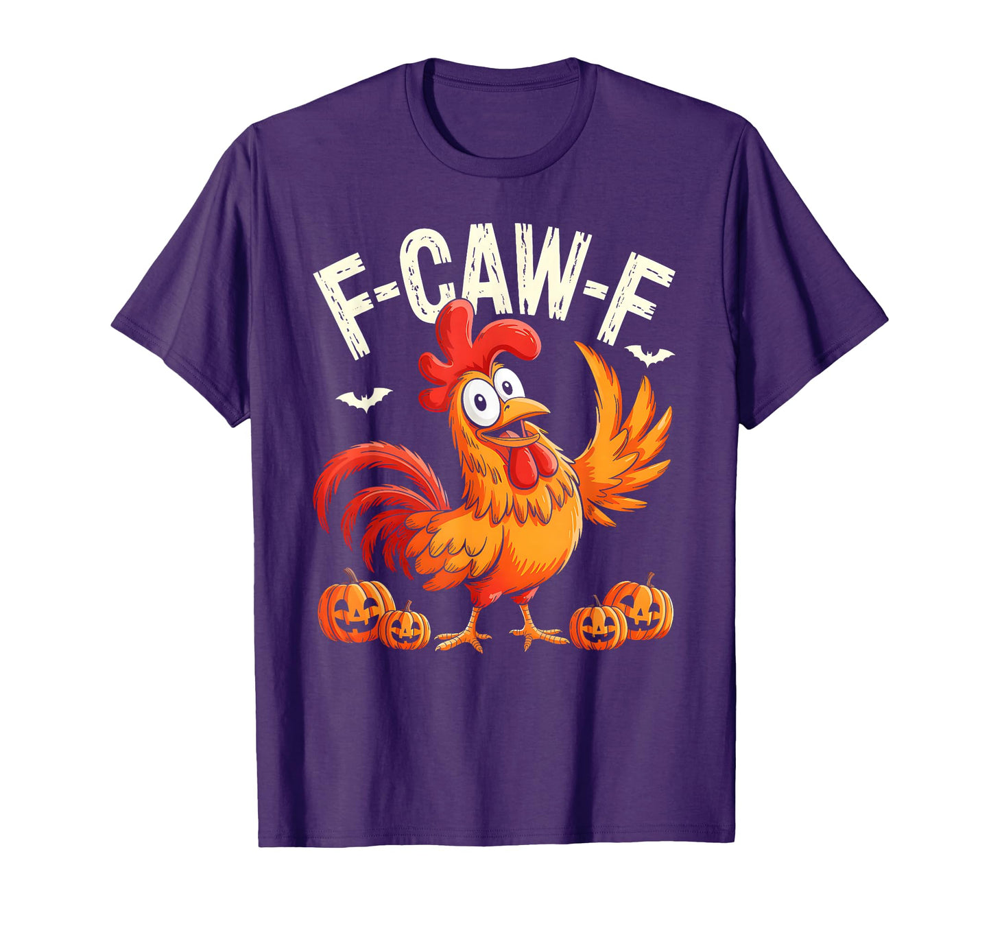 F-Caw-F Funny Quote Rooster Meme Pumpkin Chicken Halloween T-Shirt