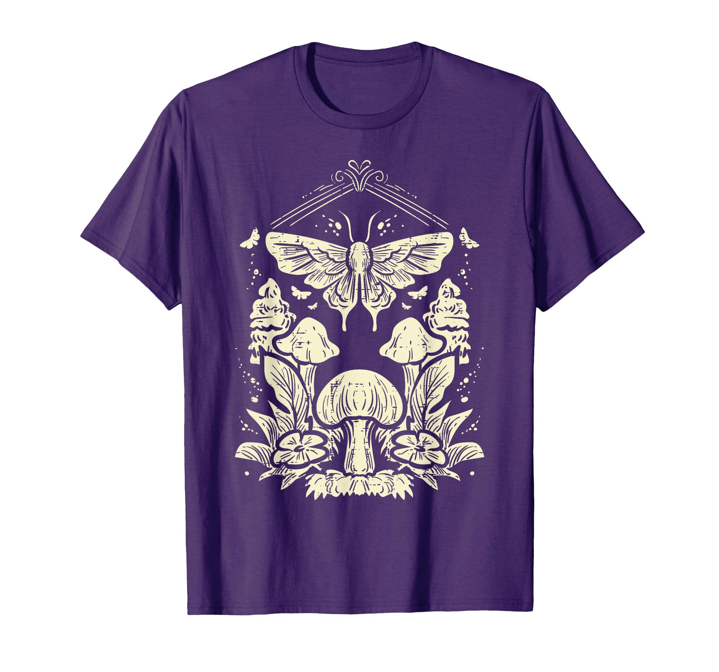 Moth Mushrooms Fairycore Fairy Grunge Nature Women Girls Kid T-Shirt