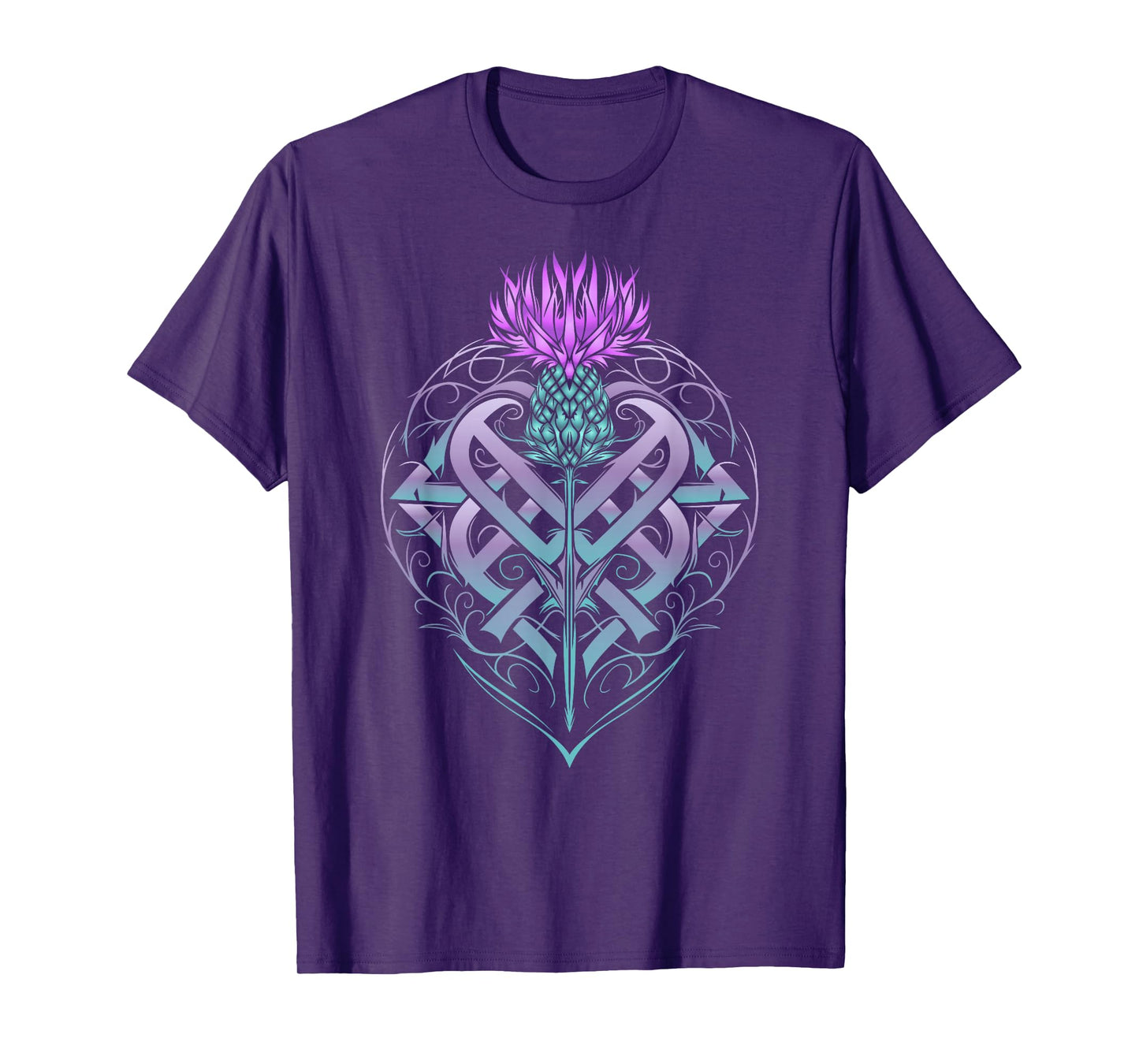 Scottish Thistle with Shield and Celtic Knots Thistle Lover T-Shirt