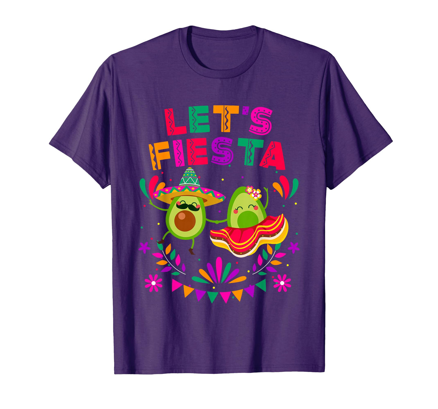 Let's Fiesta Avocado Dancing Cinco De Mayo Mexican Party T-Shirt