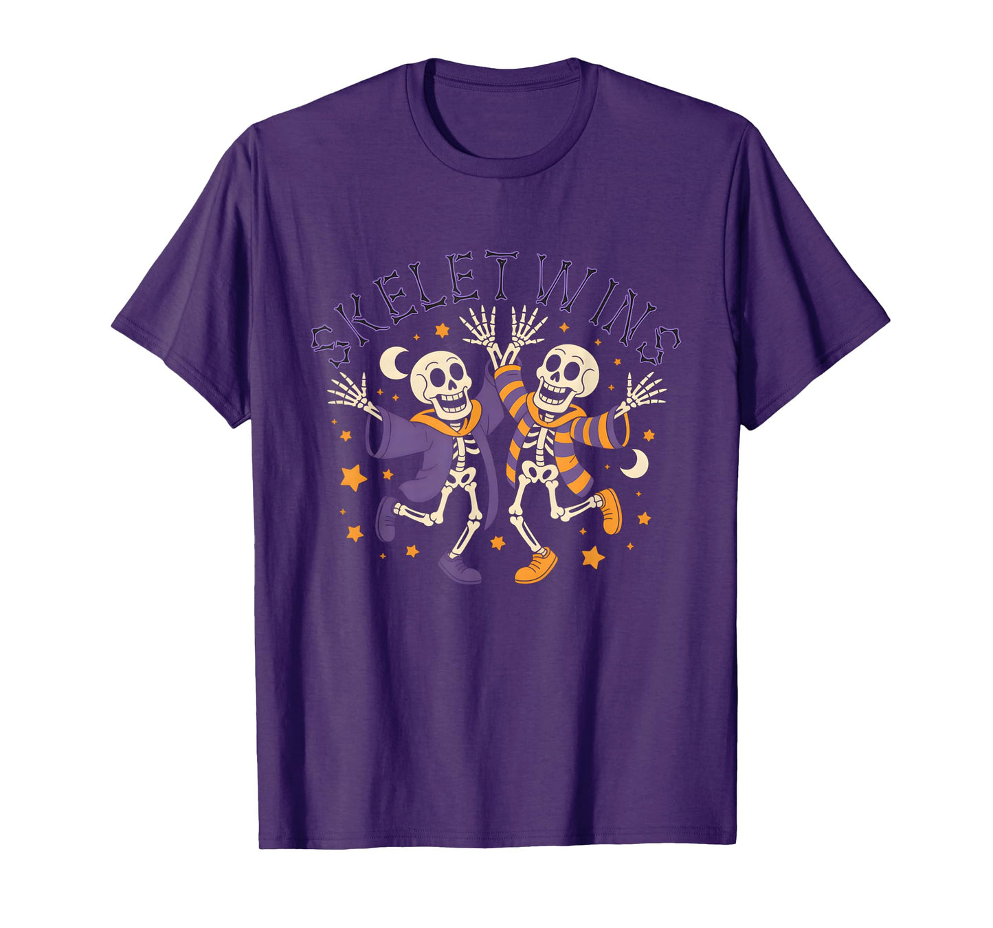Twins Halloween Matching Skeletwins Funny Dancing Skeletons T-Shirt