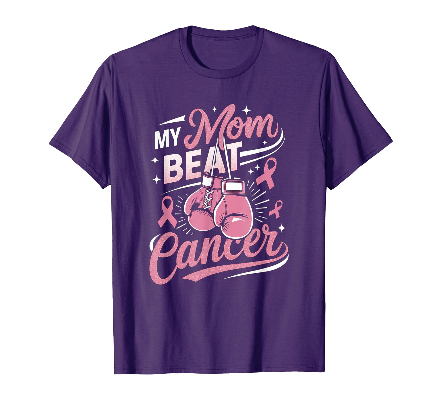 My Mom Beat Cancer Support Breast Cancer Awareness T-Shirt