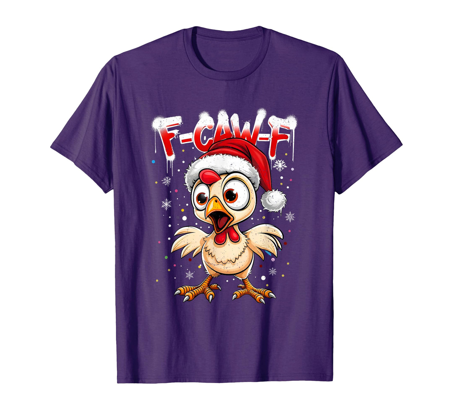 F-Caw-F Funny Chicken Humor Santa Christmas Rooster Joke T-Shirt