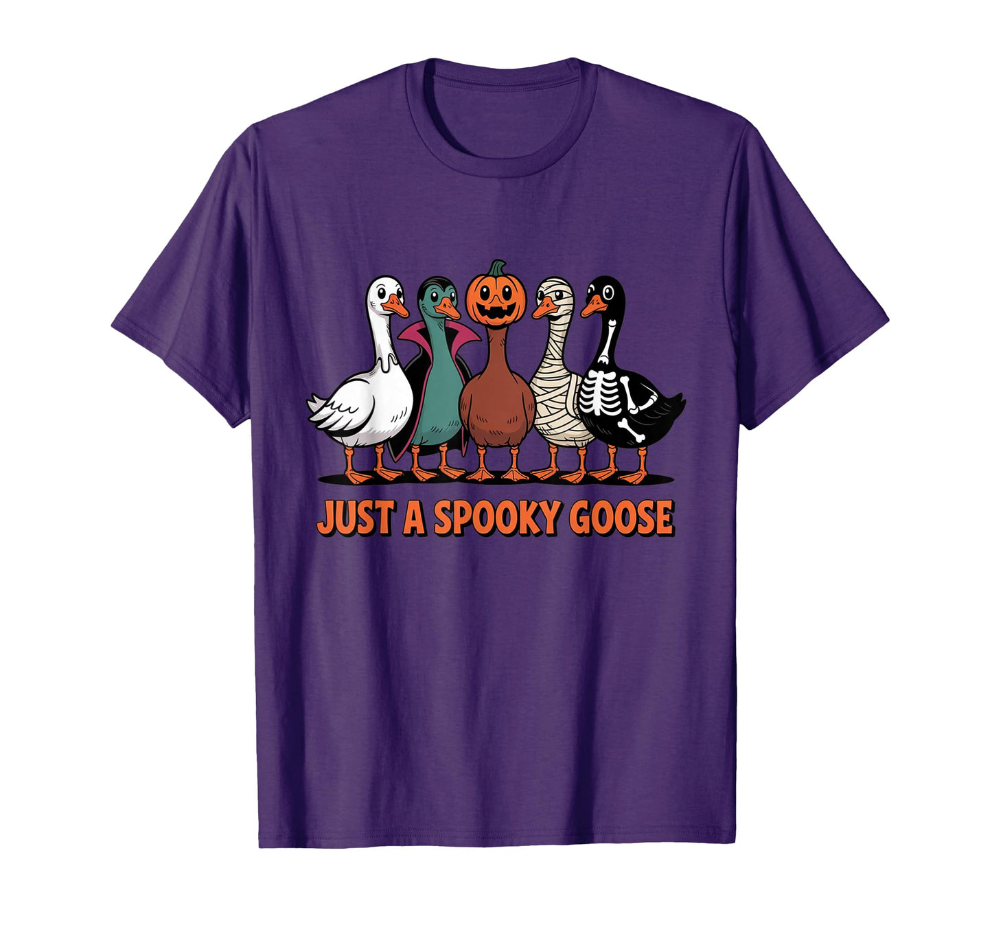 Just a Spooky Goose Funny Halloween Costume Party T-Shirt