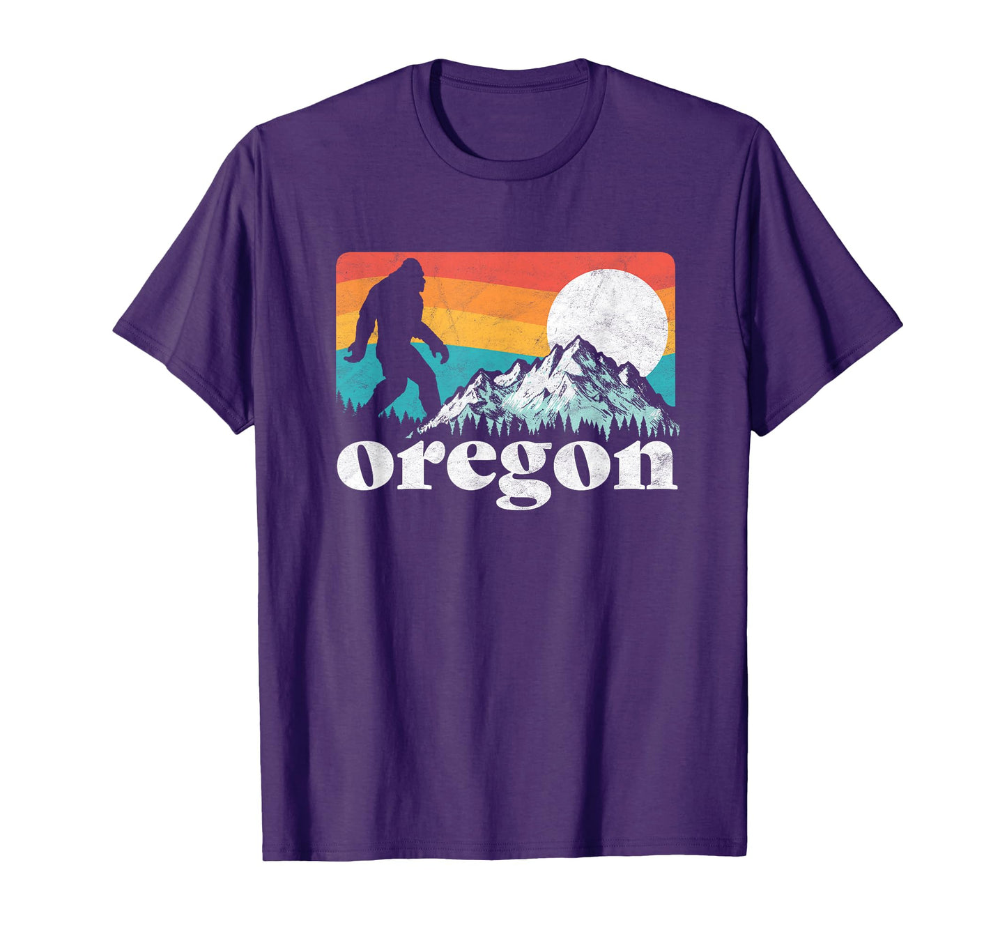 Oregon Pride Bigfoot Mountains 80's Vintage Nature Design T-Shirt