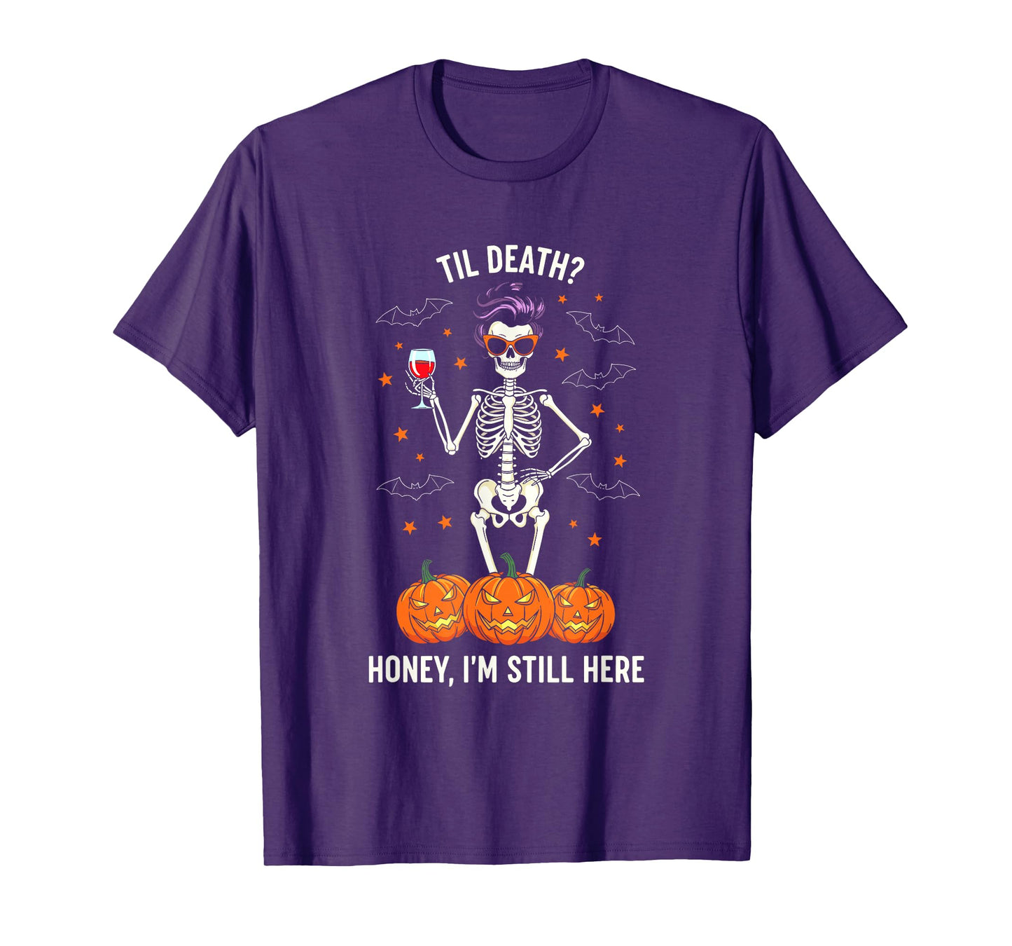 Light Skeleton Halloween Design for Wine and Pumpkin Fans T-Shirt