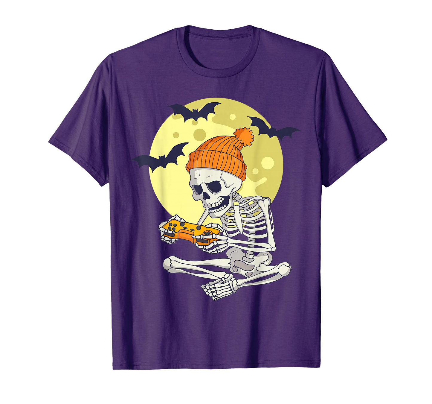 Funny Halloween Skeleton Gamer Video Games Boys Mens Gaming T-Shirt