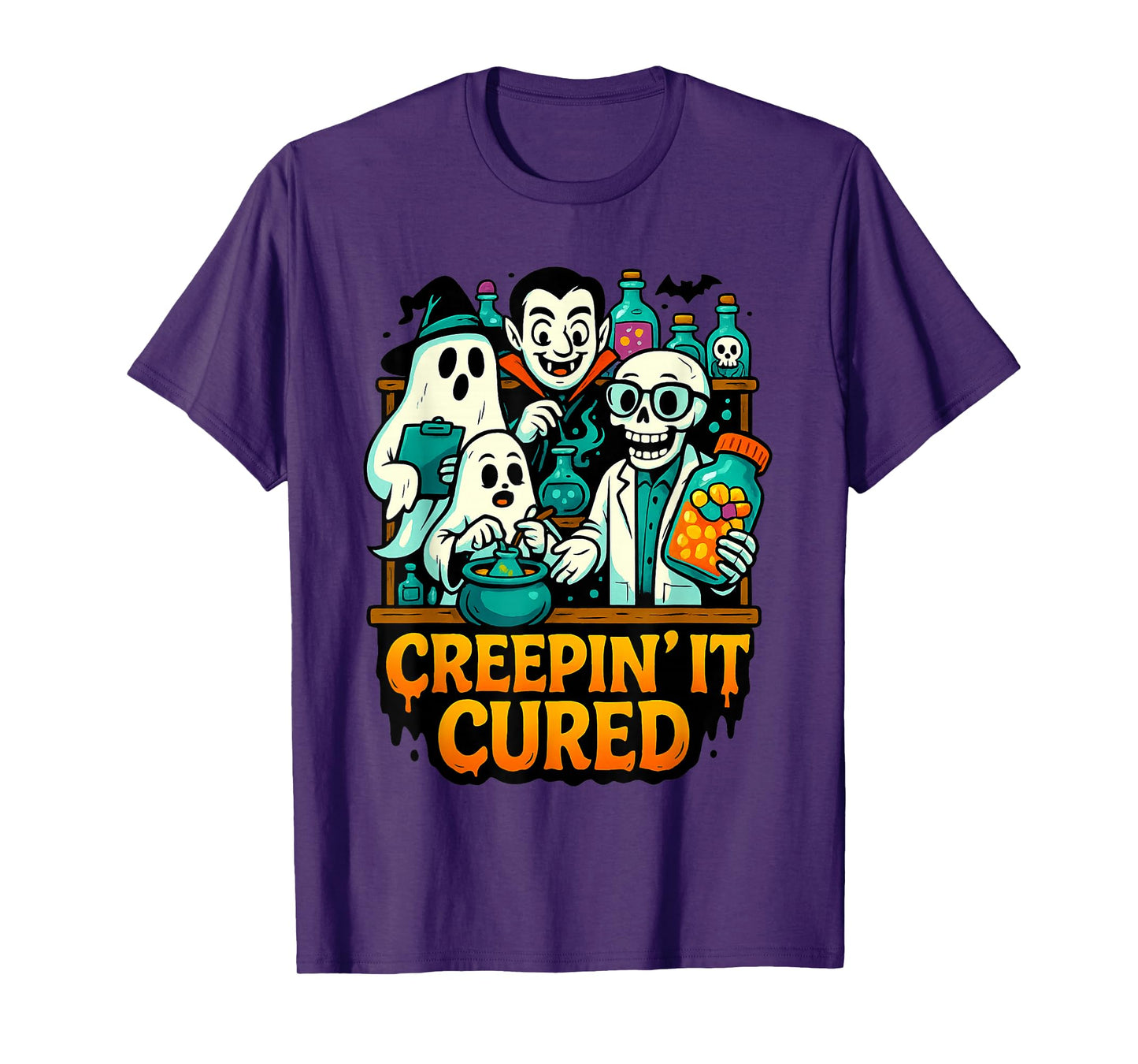 Creepy Halloween Lab Crew Monster Medicine Humor Funny T-Shirt