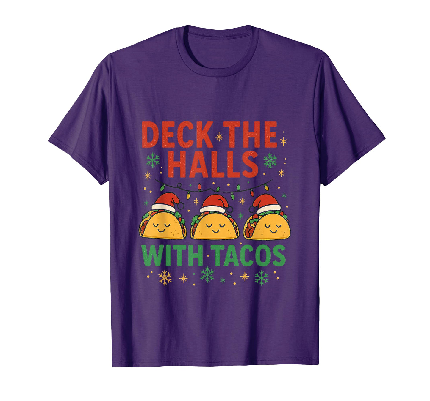 Deck The Halls with Tacos Christmas T-Shirt