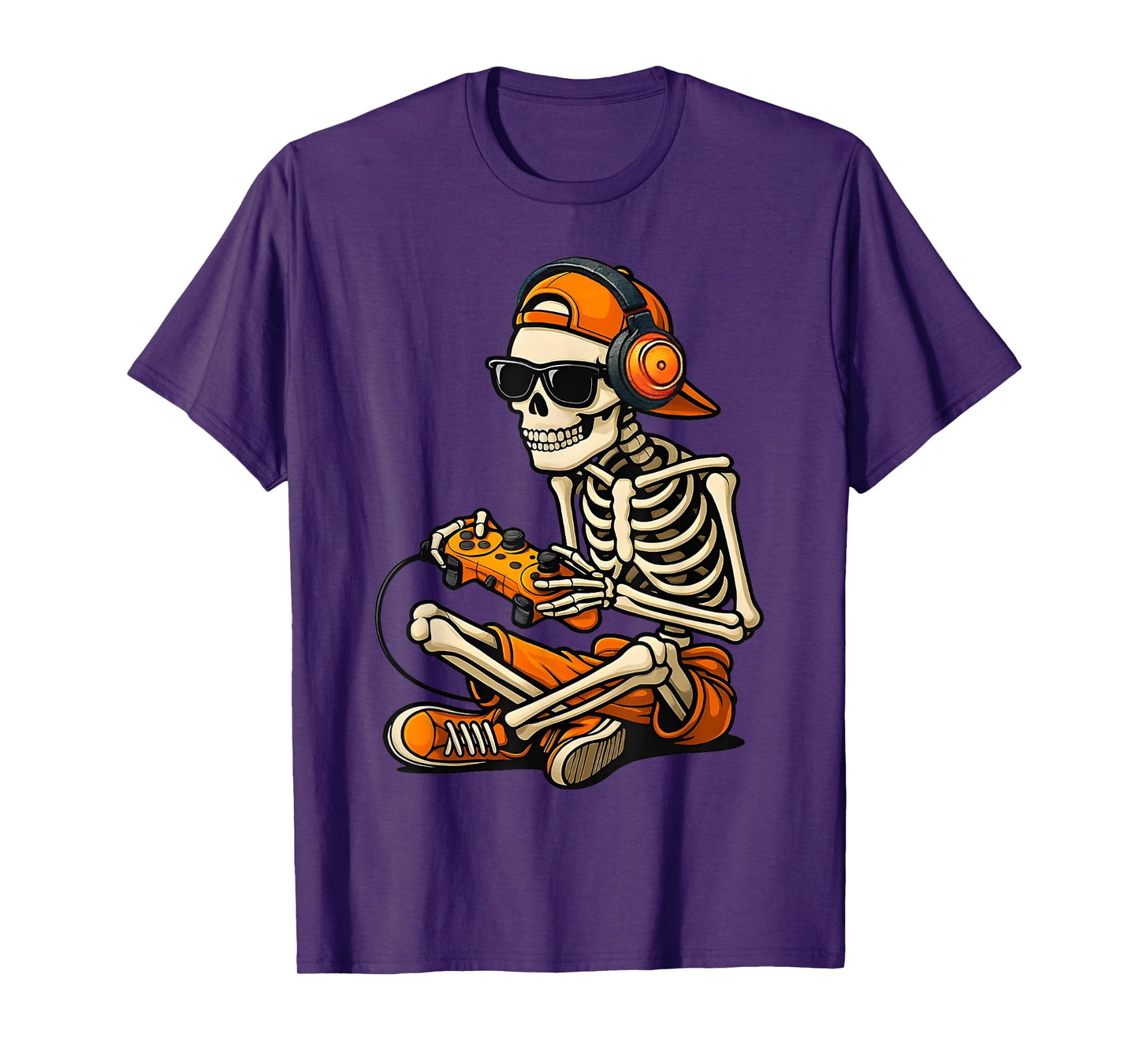 Halloween Skeleton vidoe Gaming Gamer Men Boys Youth Kids T-Shirt