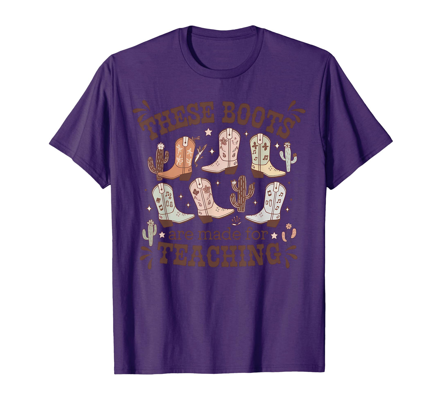 These Boots Are Made Teaching Western Cowboy Funny Teacher T-Shirt