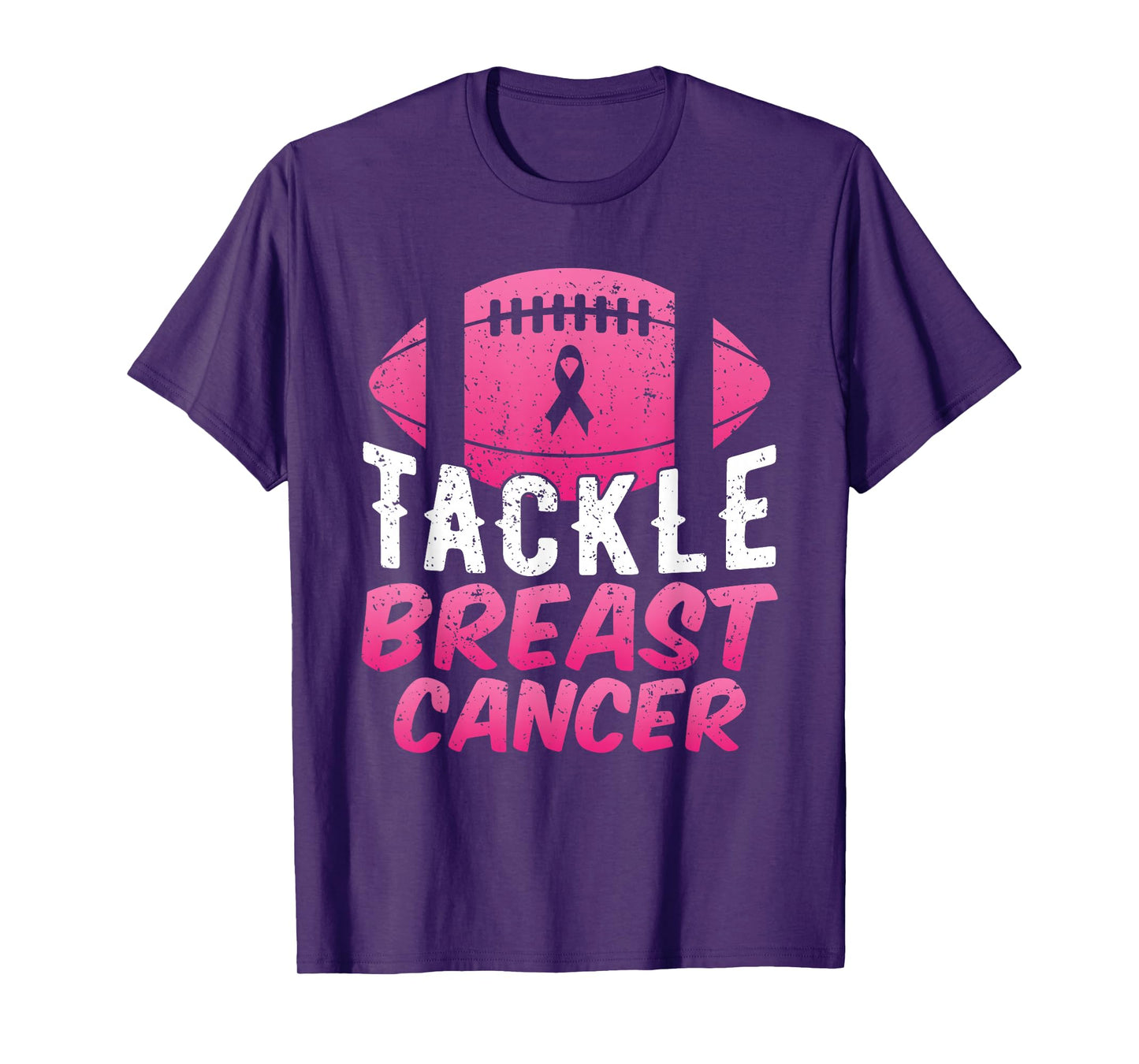 Tackle Breast Cancer Football Pink Ball Ribbon Awareness T-Shirt