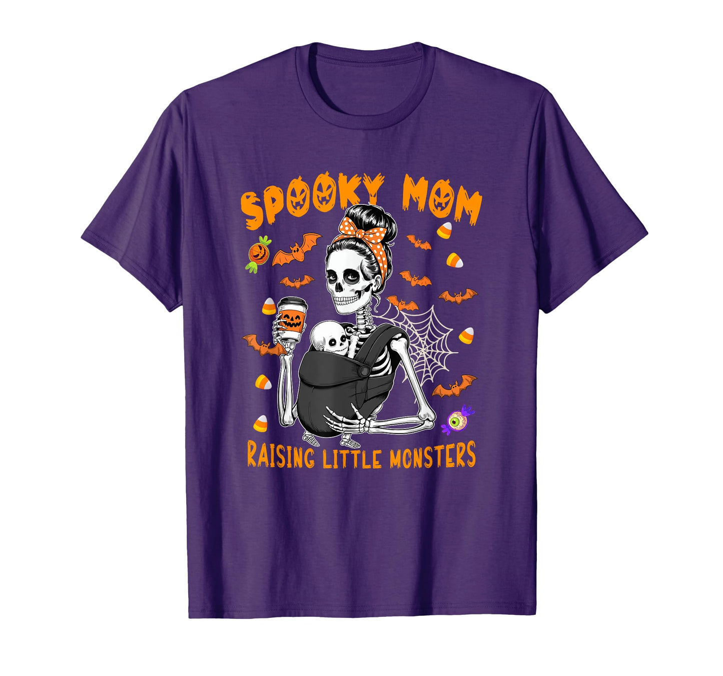Spooky Cute Mom Raising Halloween Monsters Funny Skeletons T-Shirt