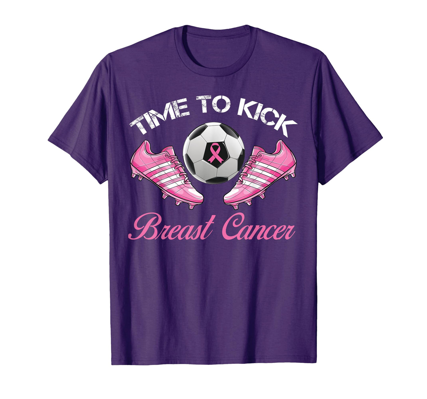 Time To Kick Breast Cancer Soccer Breast Cancer Awareness T-Shirt