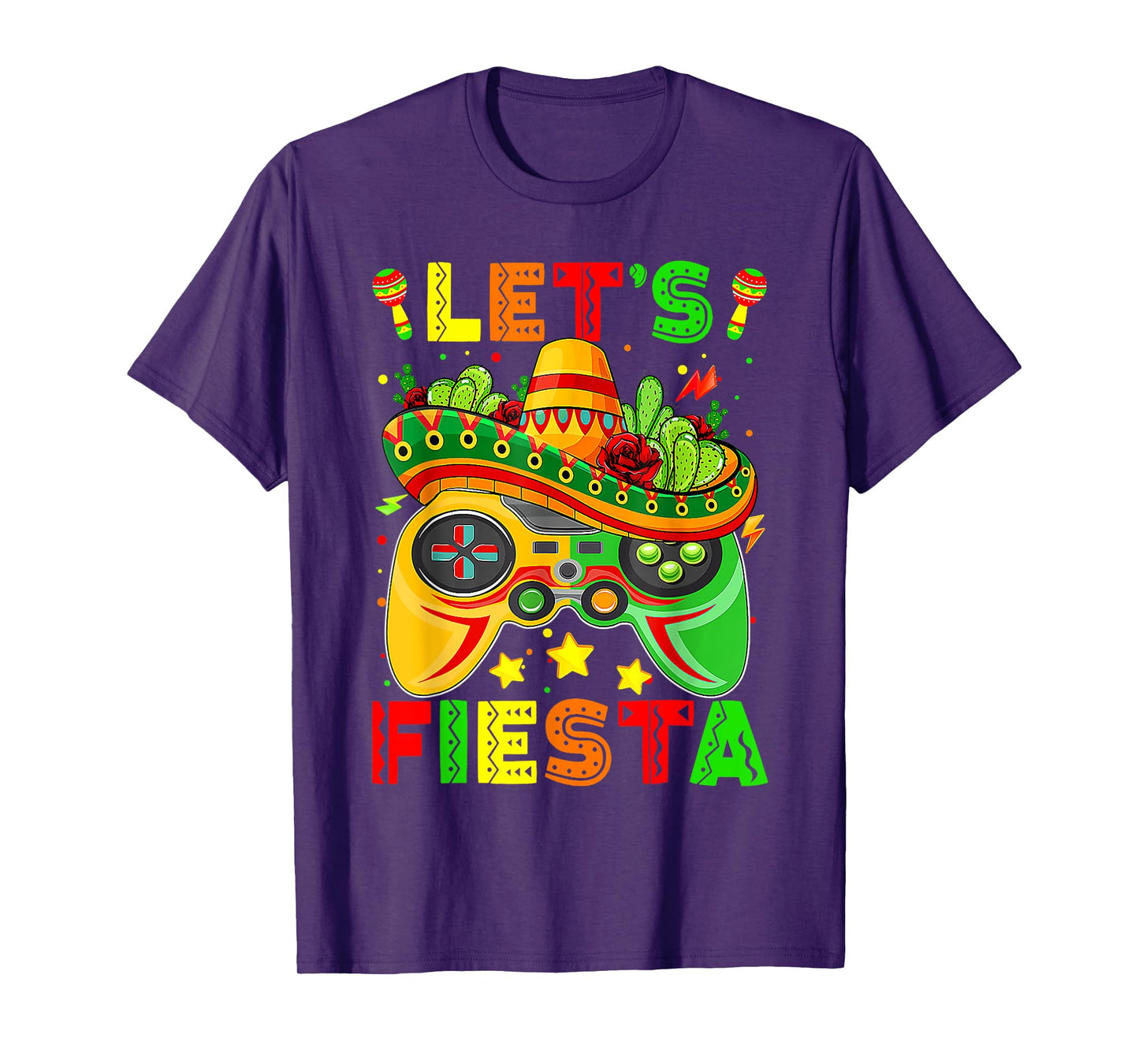 Let's Fiesta Cinco De Mayo Shirt Kids Gamer Boy Video Games T-Shirt