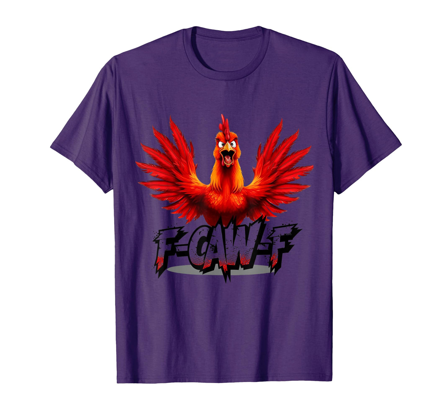 F-Caw-F Red Chicken Funny Graphic Cartoon Bird T-Shirt