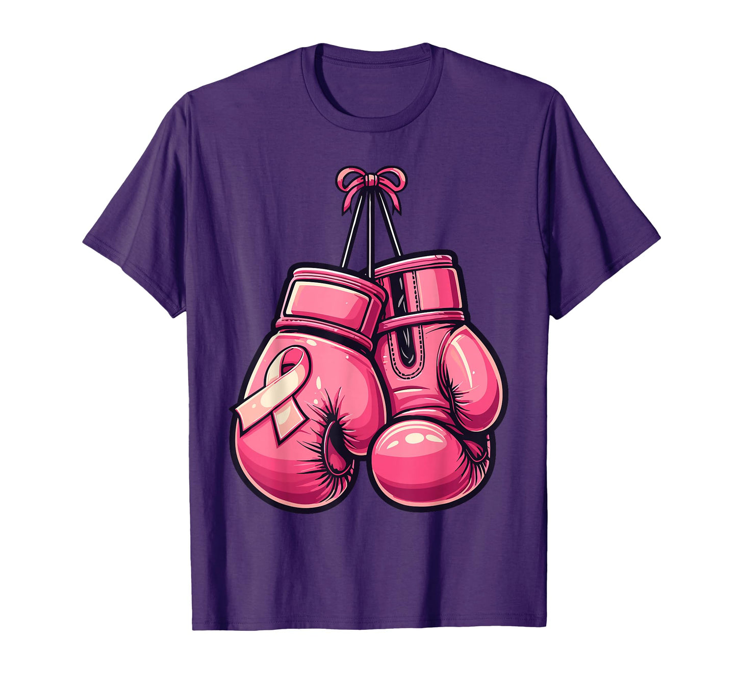 Breast Cancer Boxing Glove Pink Ribbon Awareness Fight Women T-Shirt