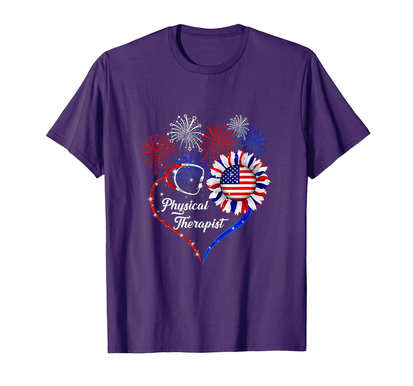 Patriotic Physical Therapist 4th Of July American Flag T-Shirt