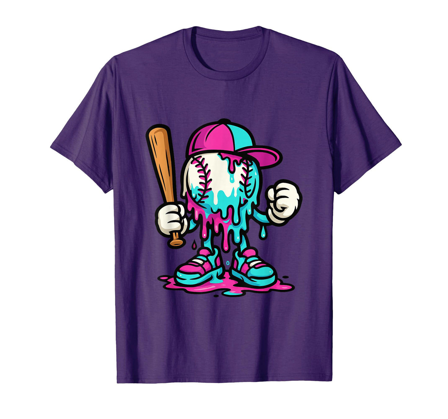 Baseball Drip for Boys Ice Cream Drip Baseball T-Shirt