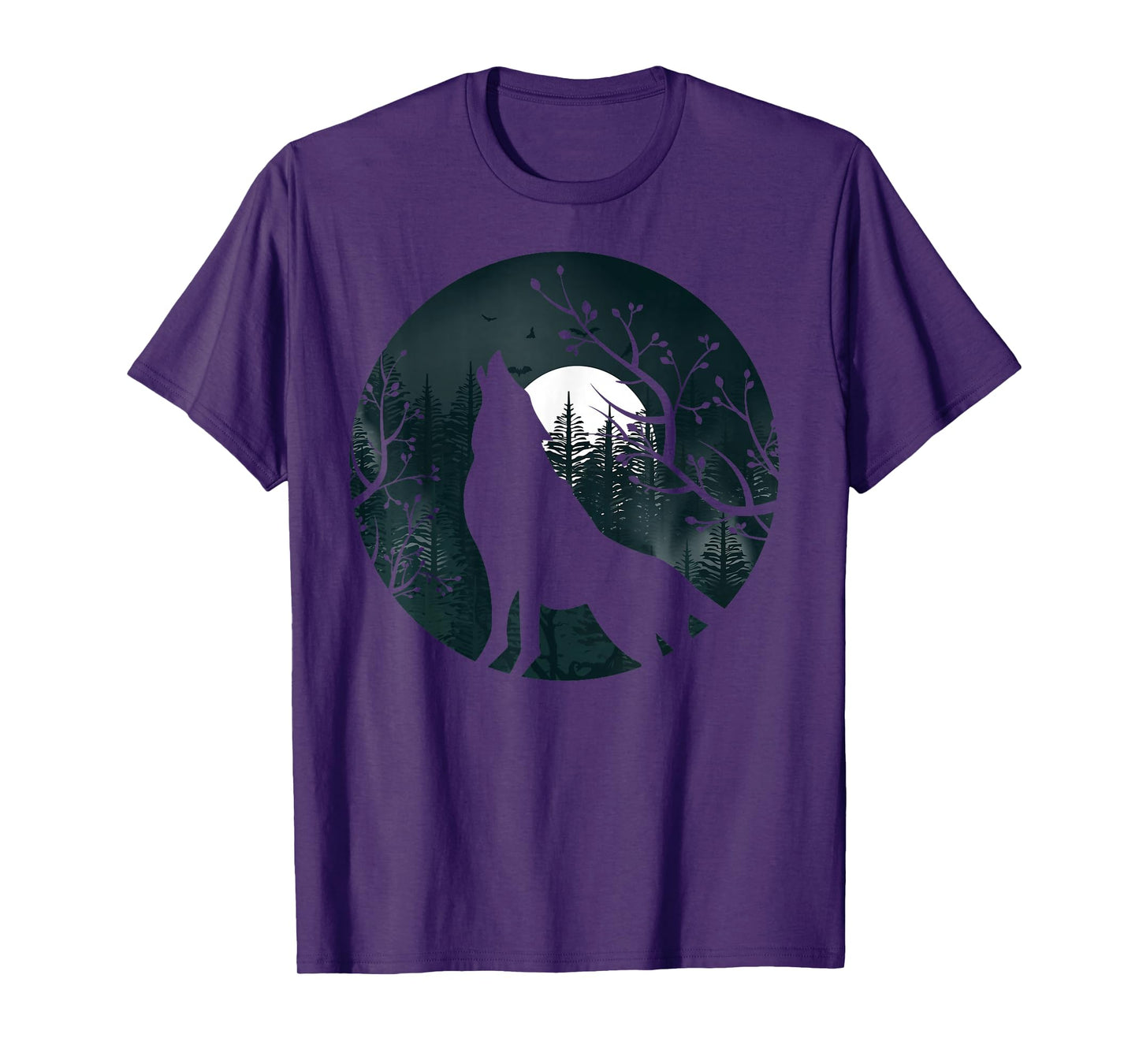 Wolf Howling at The Moon Wolf Silhouette Darkness T-Shirt
