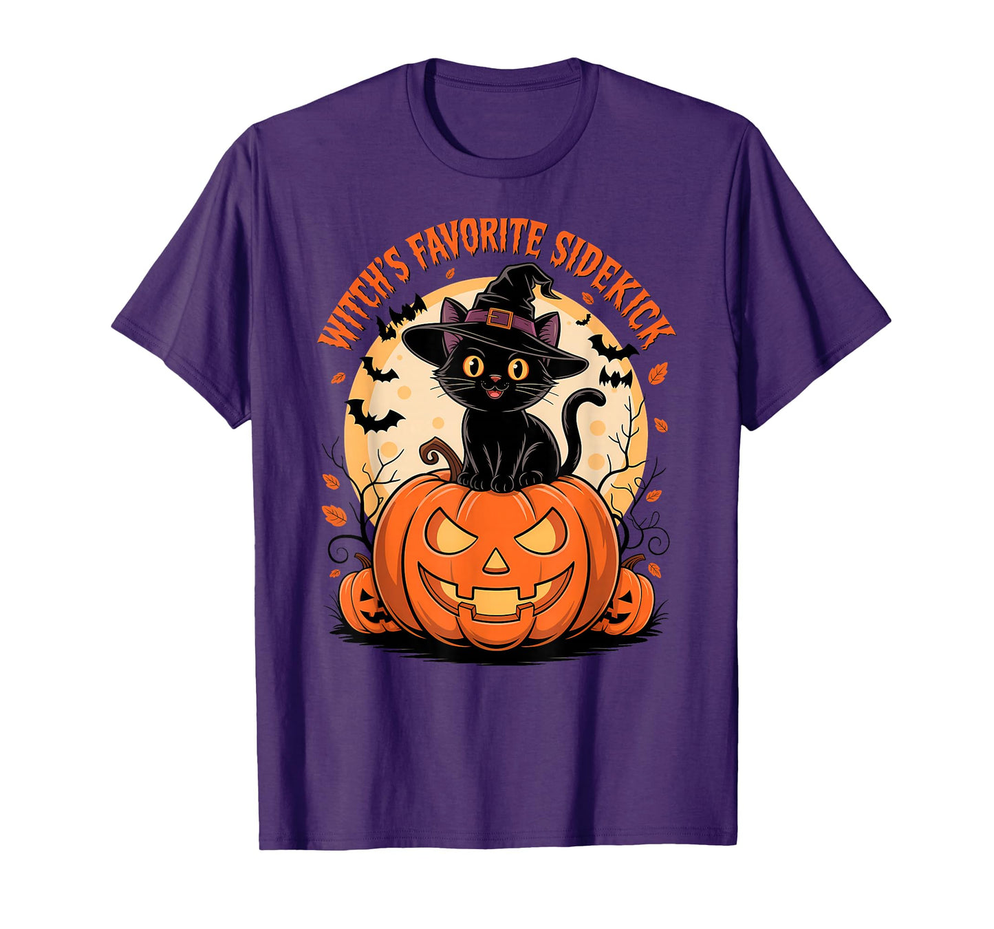 Witch’s Favorite Sidekick Funny Cat Witches Halloween T-Shirt