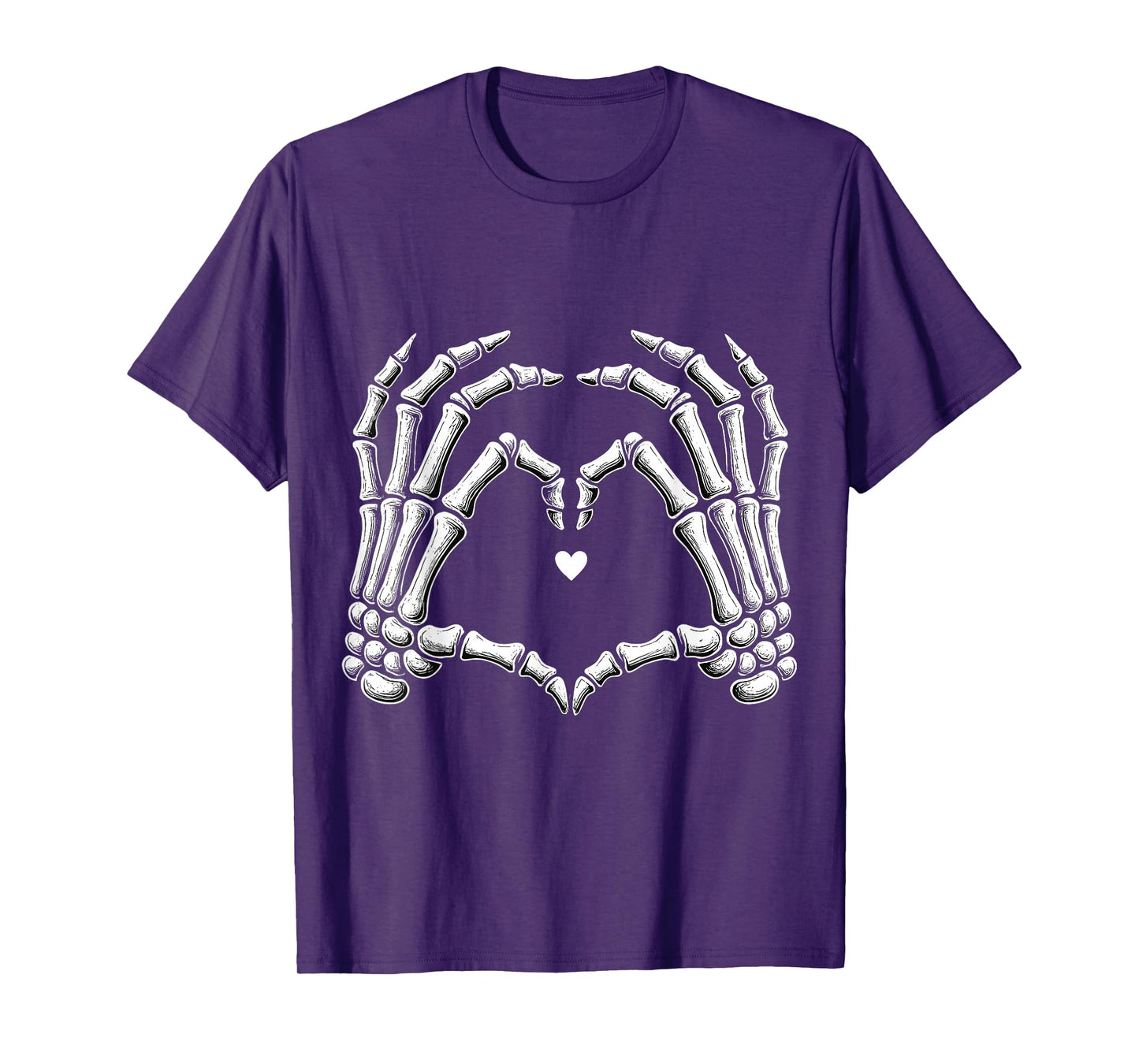 Retro Skeleton Hands Vintage Heart Halloween Tee T-Shirt