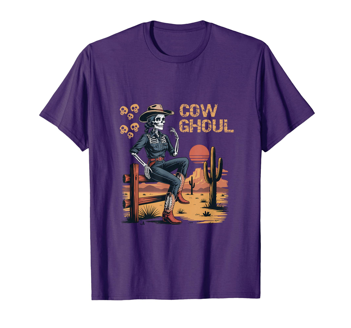 Cowgirl Skeleton Shirt for Halloween Funny Cow Ghoul T-Shirt