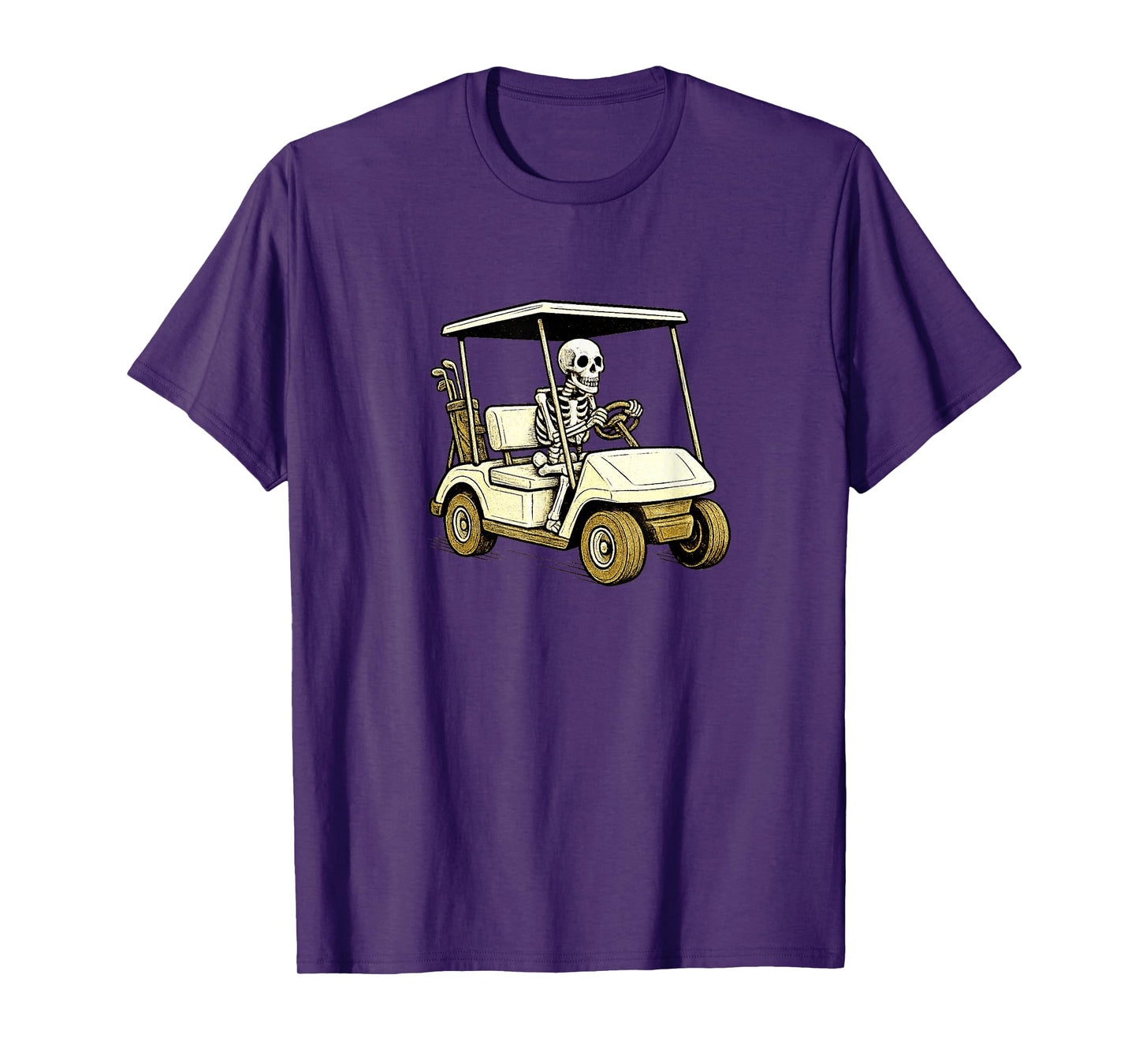 Skeleton Driving Golfcart - Golf Golfer Golfing Course T-Shirt