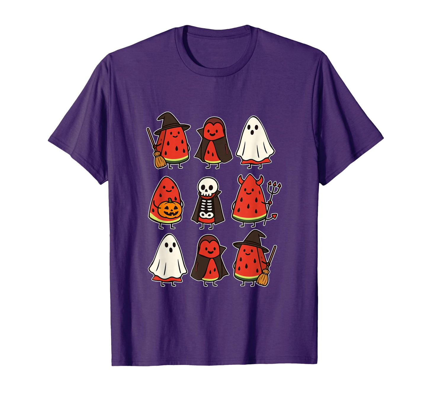 Group Watermelons Cosplay Wicth Boo Ghosts Halloween Vegan T-Shirt