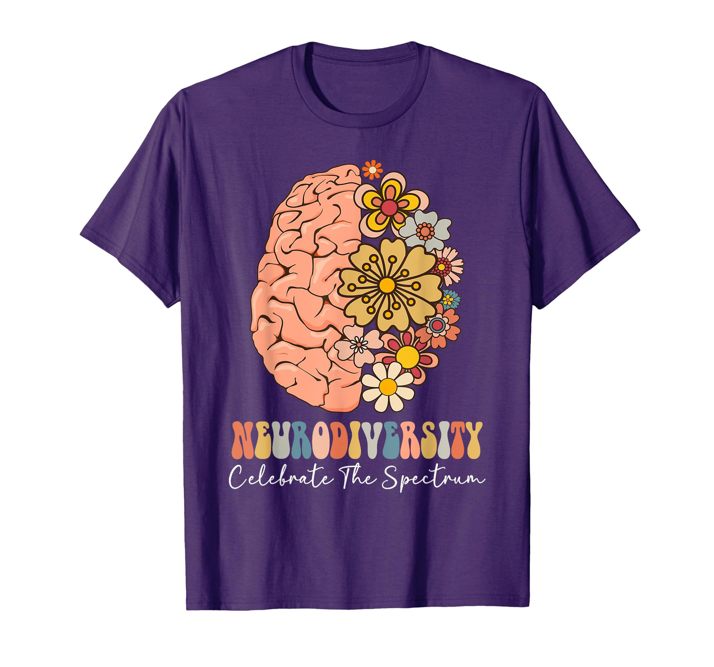 Neurodiversity celebrate the spectrum Brain Autism Awareness T-Shirt