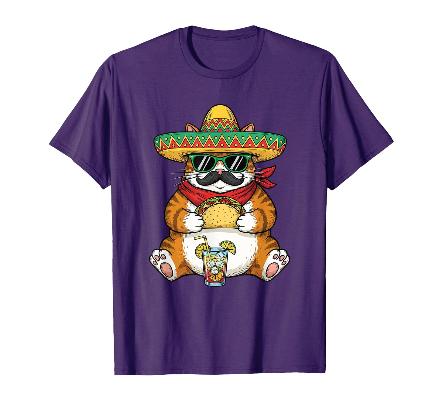 Cat Eating Tacos - Taco Lover Mexican Food Cinco de Mayo T-Shirt