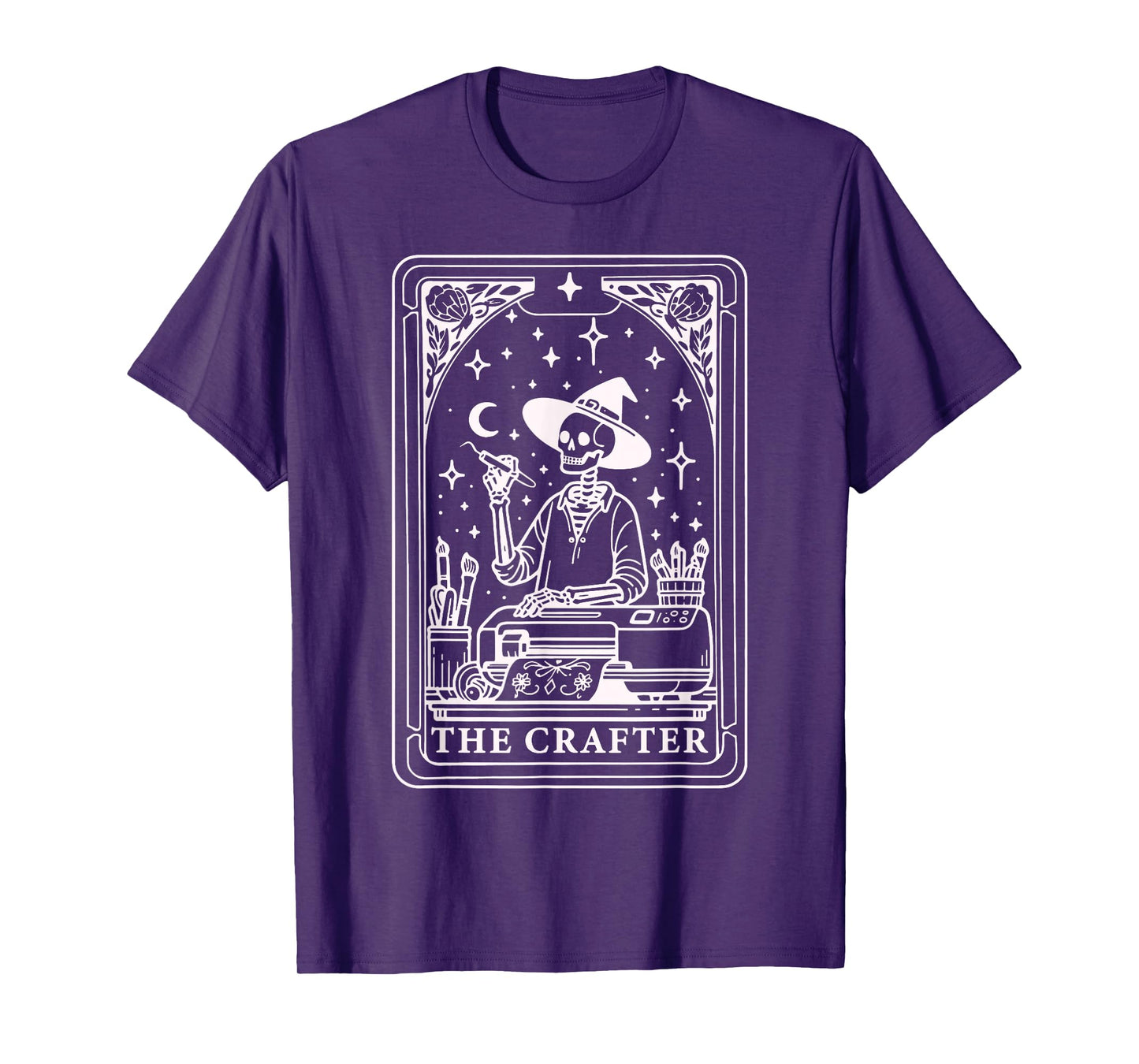 Crafter Tarot Card Skeleton Crafting Mom Crafters Halloween T-Shirt