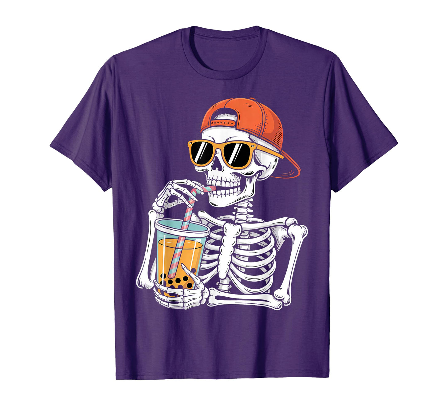 Halloween Skeleton Boba Tea Costume T-Shirt
