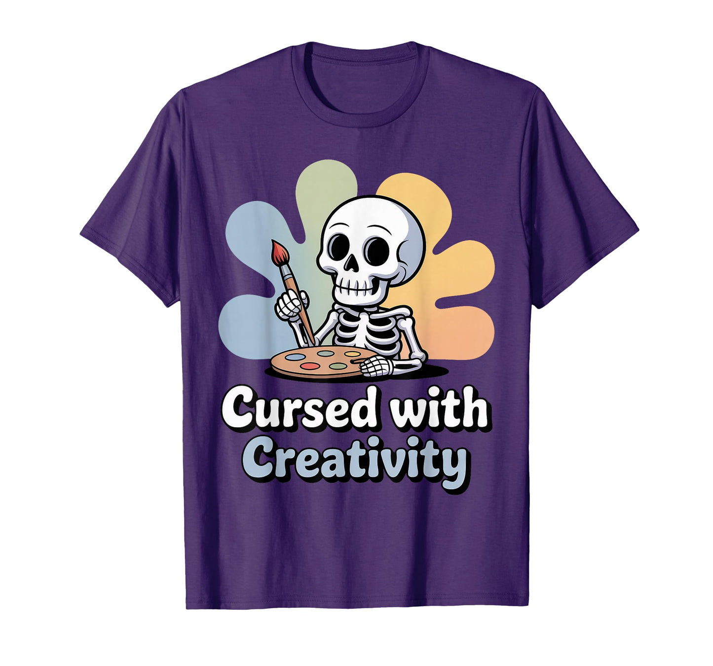 Cursed with Creativity Skeleton Painting T-Shirt