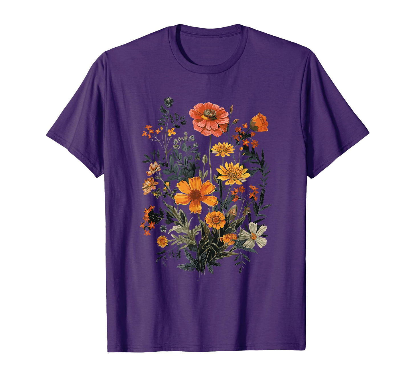 Vintage Flowers Floral Pressed Flower T-Shirt