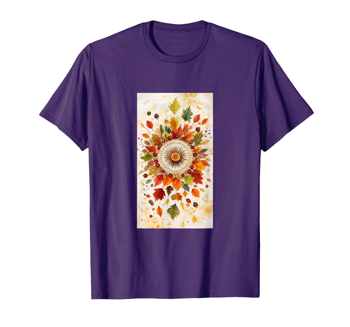 Autumn Leaves Nature Harvest Fall Woodland Botanical T-Shirt