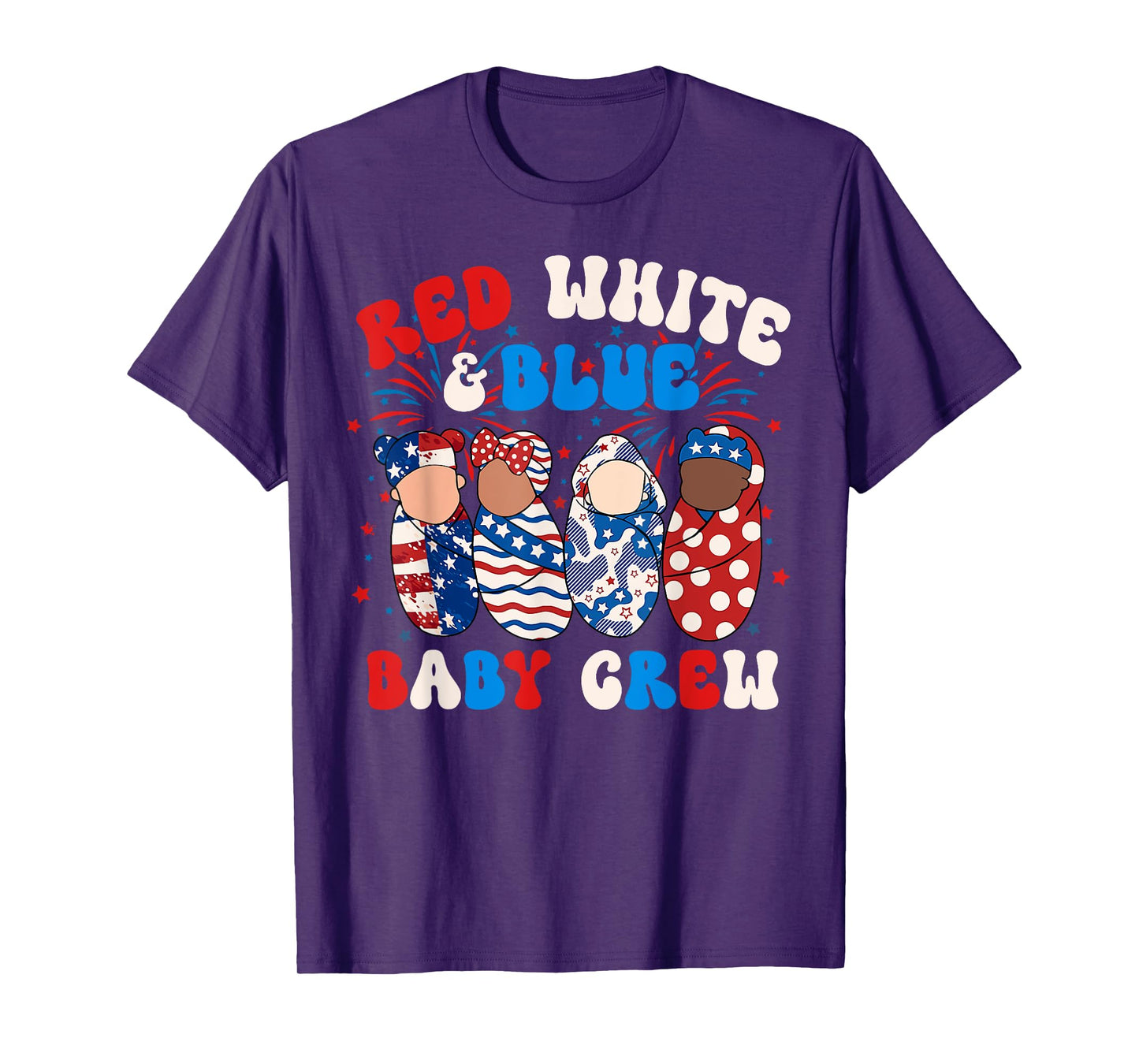 Red White Blue Baby Crew 4th Of July Labor Delivery Nurse T-Shirt