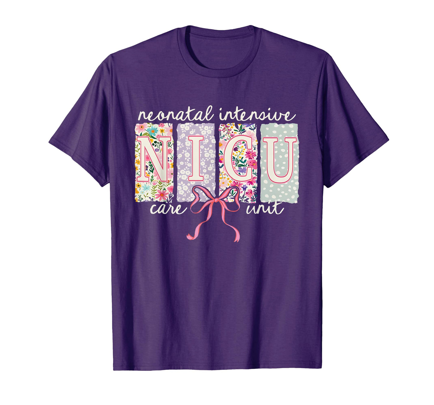 NICU Nurse Floral Nurse Neonatal Intensive Care Unit T-Shirt
