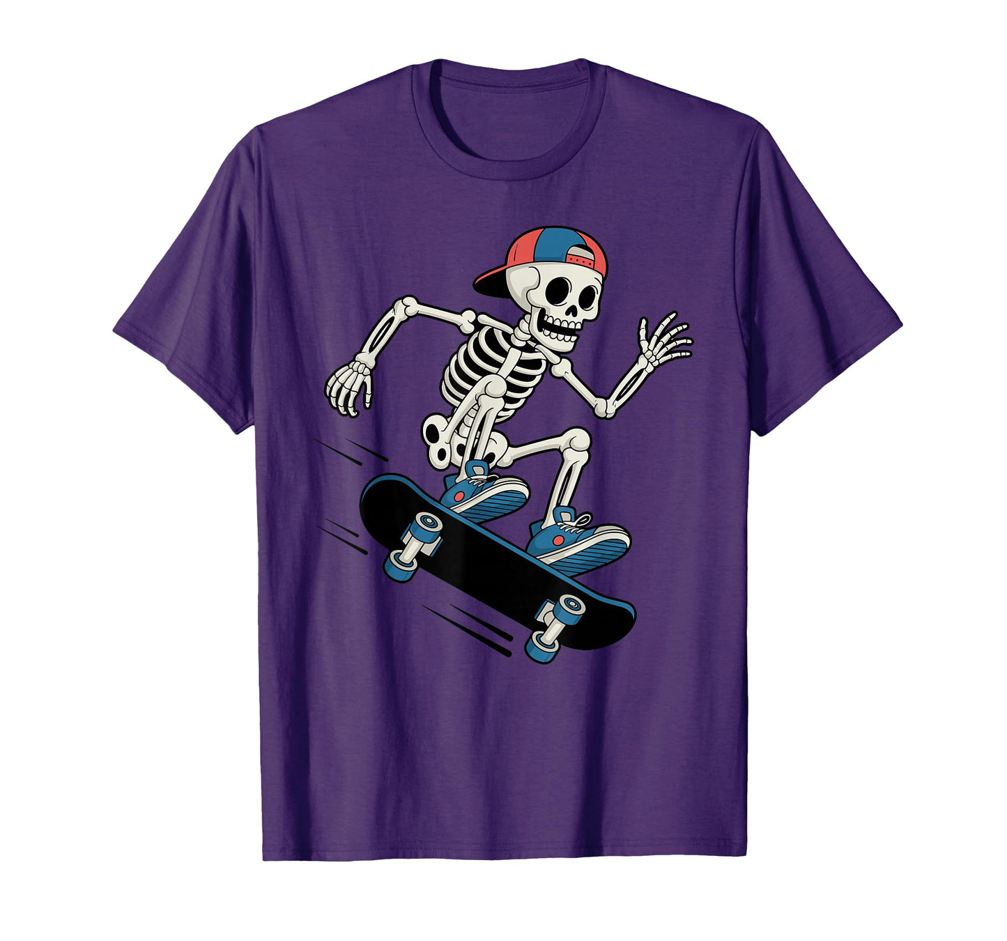 Skateboard Retro Skeleton Skater Halloween T-Shirt