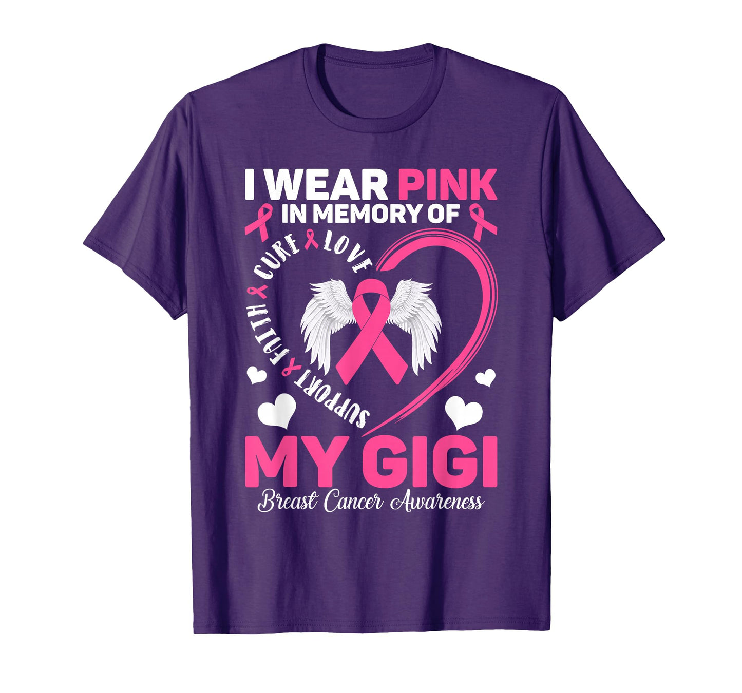 I Wear Pink In Memory Of My Gigi Breast Cancer Awareness T-Shirt