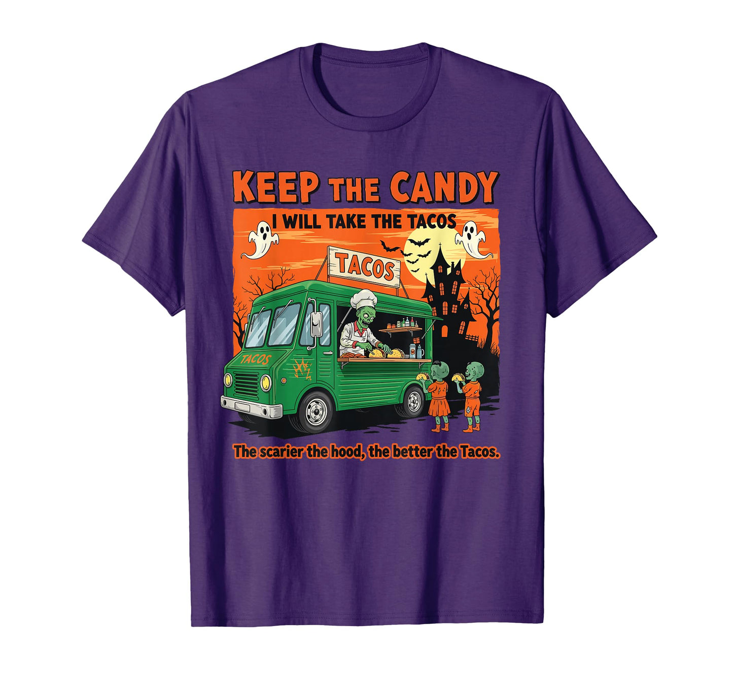 Keep The Candy I'll Take The Tacos Zombie Halloween Taco T-Shirt