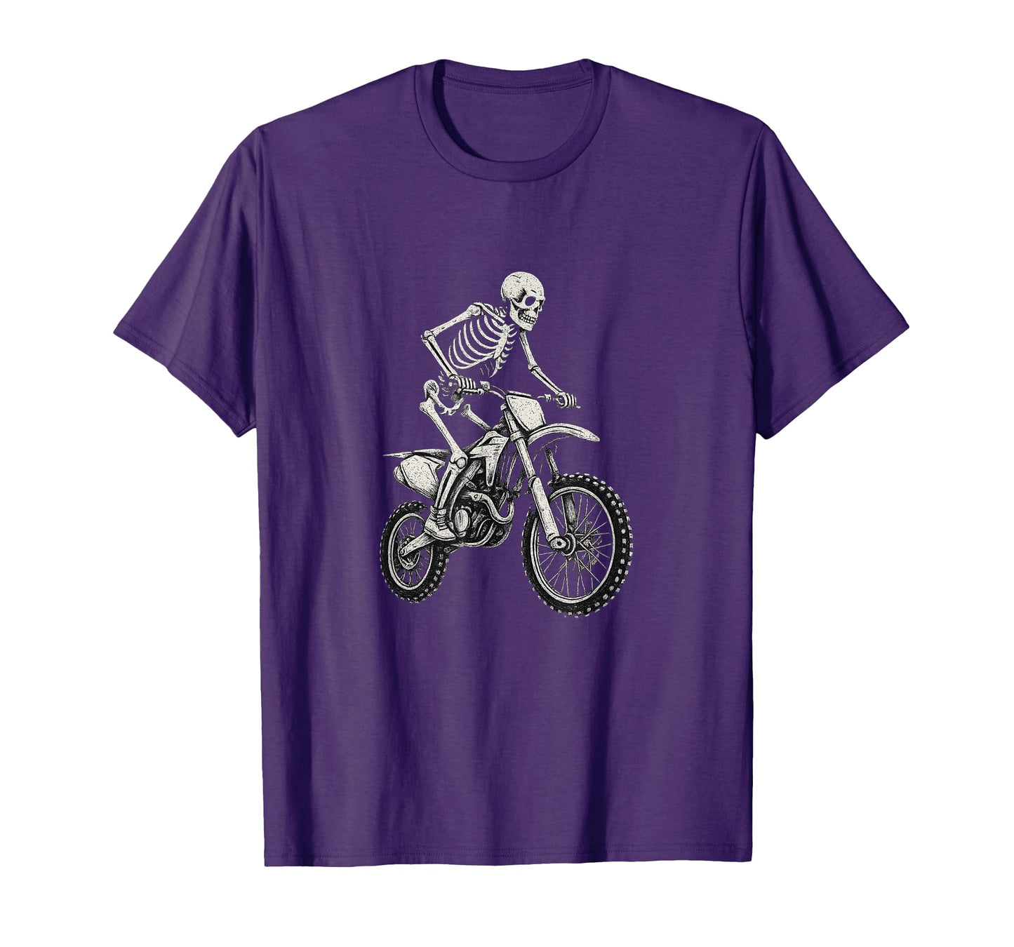 Skeleton Riding Dirt Bike Halloween Biker Motocross T-Shirt