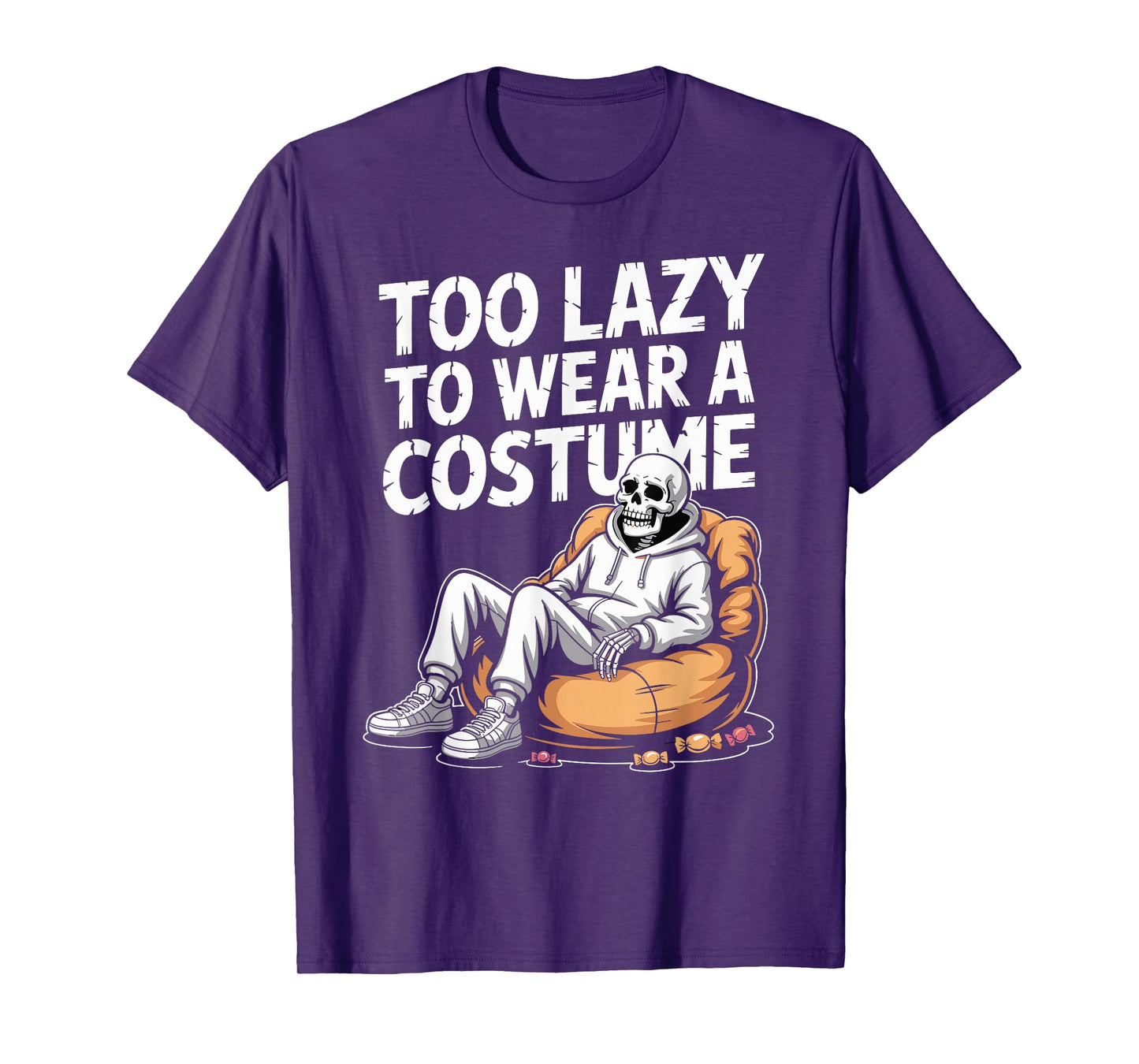 Too Lazy to Wear a Costume Skeleton Lounge Tee T-Shirt