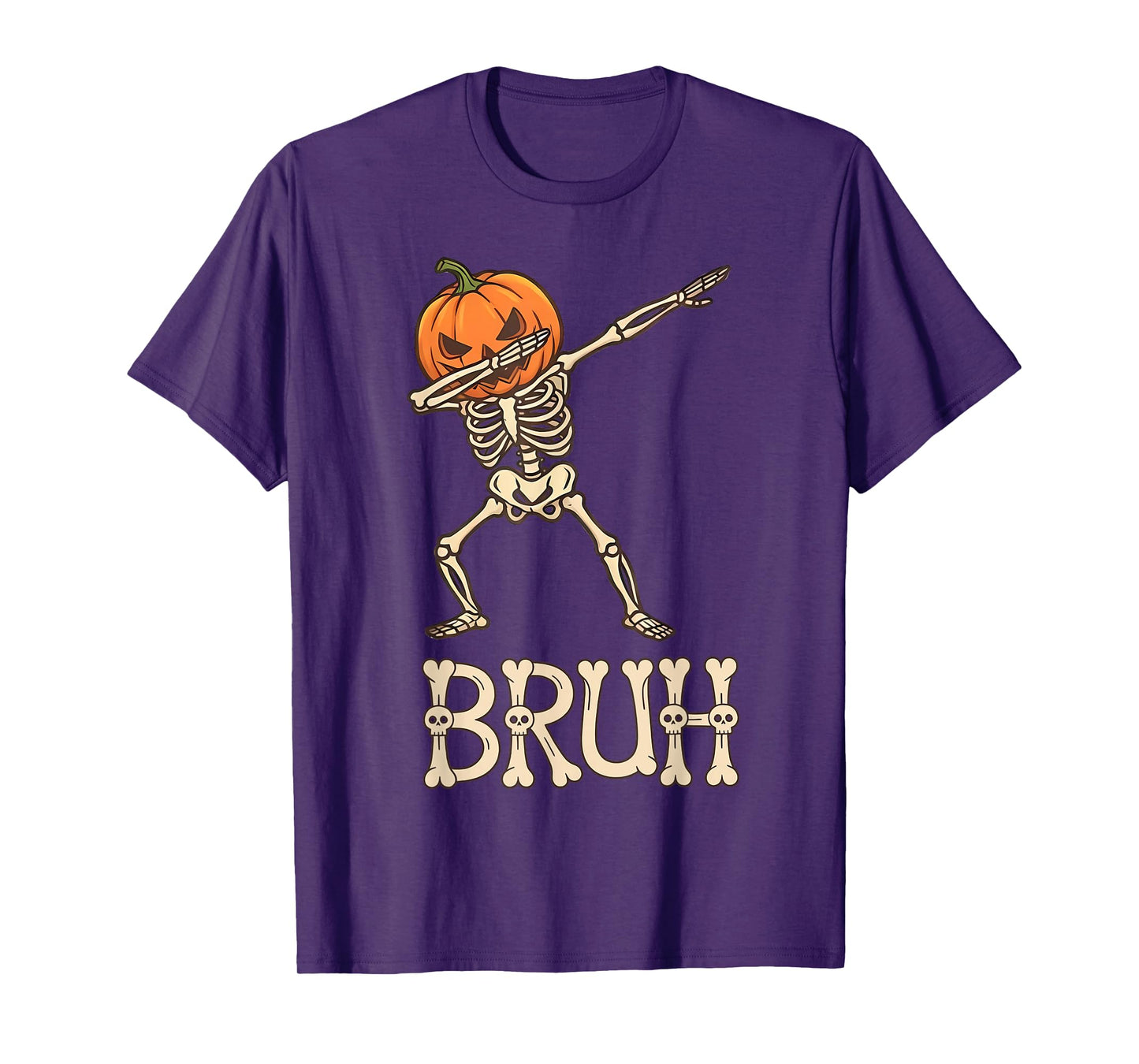 Bruh Halloween Skeleton Dabbing for Mens Boys Toddlers Kids T-Shirt