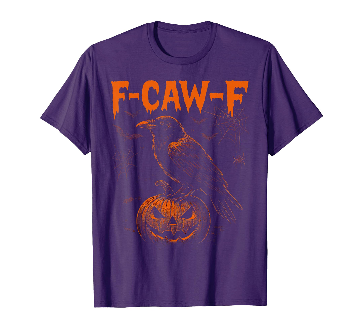 F-Caw-F Funny Crow Pumpkin Retro Halloween T-Shirt
