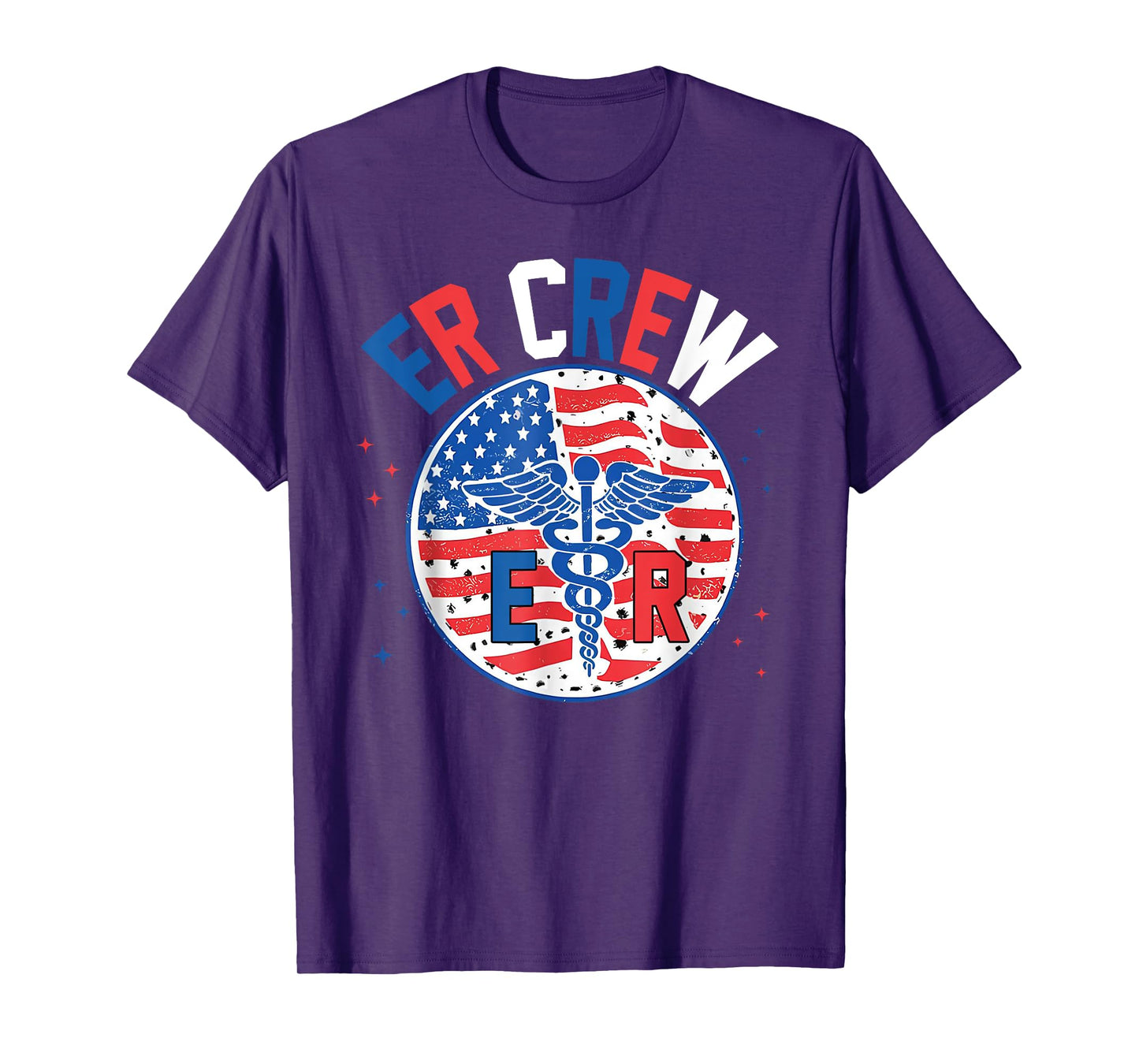 Red White & Blue Er Crew Funny Nurse Emergency 4th of July T-Shirt